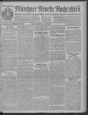 Münchner neueste Nachrichten Dienstag 14. November 1922