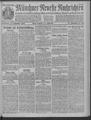 Münchner neueste Nachrichten Samstag 18. November 1922