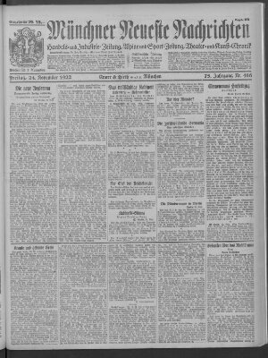 Münchner neueste Nachrichten Freitag 24. November 1922