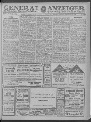 Münchner neueste Nachrichten Freitag 22. Dezember 1922