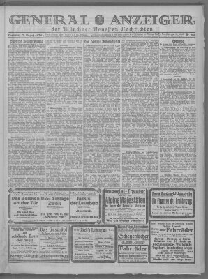 Münchner neueste Nachrichten Samstag 2. August 1924