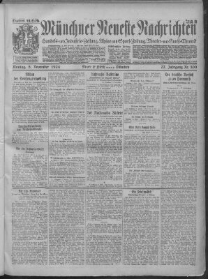 Münchner neueste Nachrichten Montag 3. November 1924