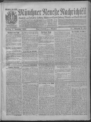 Münchner neueste Nachrichten Freitag 7. November 1924