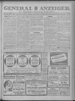 Münchner neueste Nachrichten Mittwoch 19. November 1924