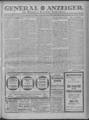 Münchner neueste Nachrichten Donnerstag 20. November 1924