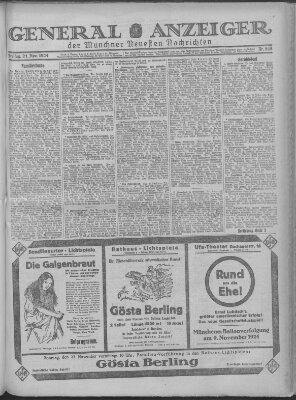 Münchner neueste Nachrichten Freitag 21. November 1924