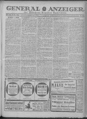 Münchner neueste Nachrichten Mittwoch 26. November 1924