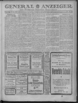 Münchner neueste Nachrichten Donnerstag 11. Dezember 1924