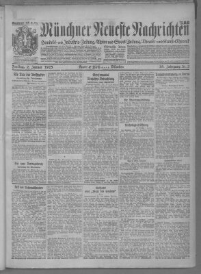 Münchner neueste Nachrichten Freitag 2. Januar 1925