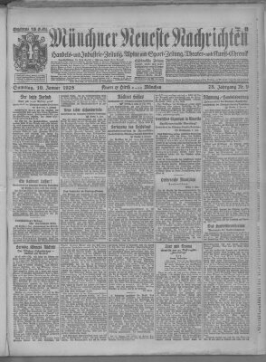 Münchner neueste Nachrichten Samstag 10. Januar 1925