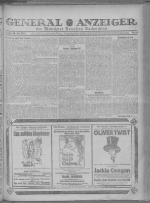 Münchner neueste Nachrichten Freitag 16. Januar 1925