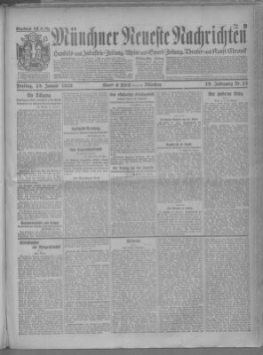 Münchner neueste Nachrichten Freitag 23. Januar 1925