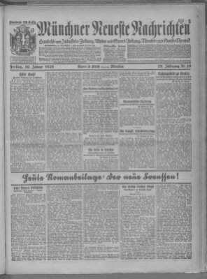 Münchner neueste Nachrichten Freitag 30. Januar 1925