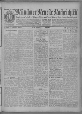 Münchner neueste Nachrichten Montag 2. Februar 1925