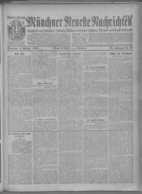 Münchner neueste Nachrichten Sonntag 8. Februar 1925