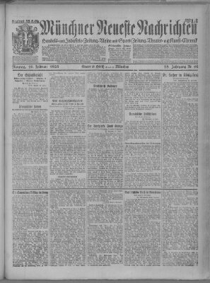 Münchner neueste Nachrichten Montag 16. Februar 1925