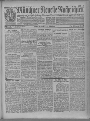 Münchner neueste Nachrichten Mittwoch 18. Februar 1925