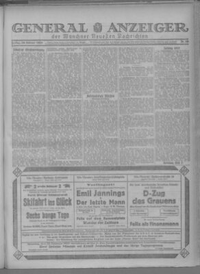 Münchner neueste Nachrichten Freitag 20. Februar 1925