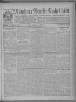 Münchner neueste Nachrichten Freitag 27. Februar 1925