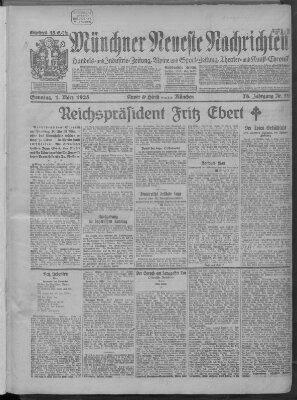 Münchner neueste Nachrichten Sonntag 1. März 1925