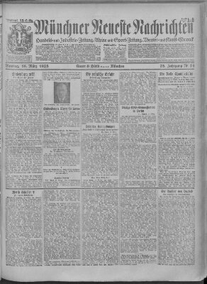 Münchner neueste Nachrichten Montag 16. März 1925