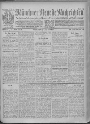 Münchner neueste Nachrichten Samstag 21. März 1925