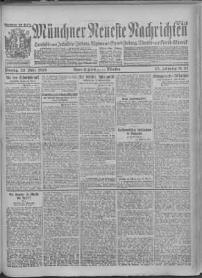 Münchner neueste Nachrichten Montag 23. März 1925