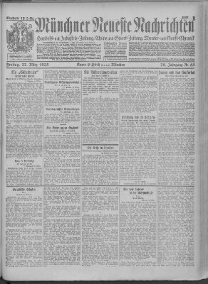 Münchner neueste Nachrichten Freitag 27. März 1925