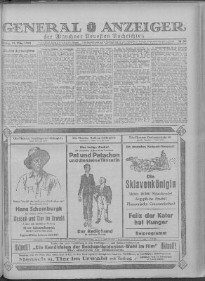 Münchner neueste Nachrichten Freitag 27. März 1925