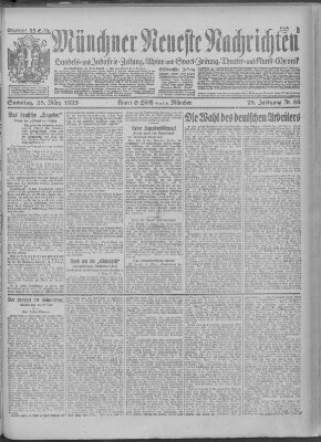 Münchner neueste Nachrichten Samstag 28. März 1925