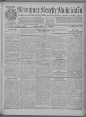 Münchner neueste Nachrichten Donnerstag 6. August 1925