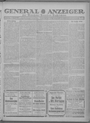 Münchner neueste Nachrichten Donnerstag 6. August 1925