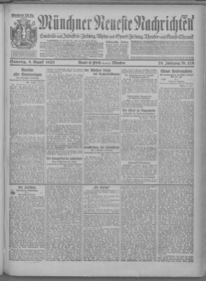 Münchner neueste Nachrichten Samstag 8. August 1925