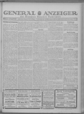 Münchner neueste Nachrichten Mittwoch 12. August 1925