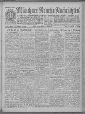 Münchner neueste Nachrichten Donnerstag 13. August 1925