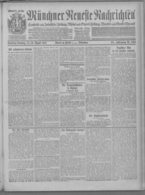 Münchner neueste Nachrichten Samstag 15. August 1925