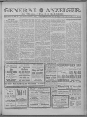 Münchner neueste Nachrichten Samstag 15. August 1925