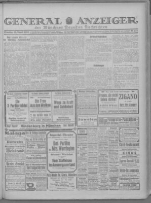 Münchner neueste Nachrichten Dienstag 18. August 1925