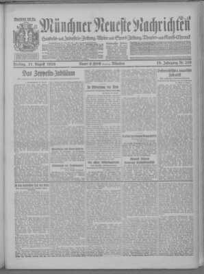 Münchner neueste Nachrichten Freitag 21. August 1925