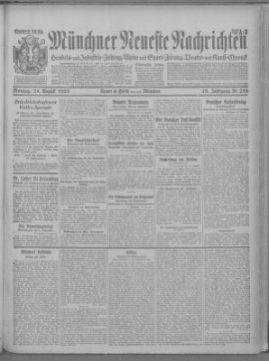 Münchner neueste Nachrichten Montag 24. August 1925