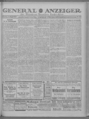 Münchner neueste Nachrichten Dienstag 25. August 1925