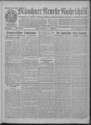 Münchner neueste Nachrichten Sonntag 3. Mai 1925