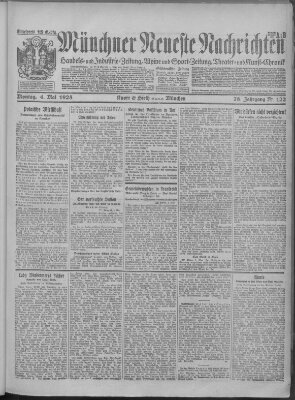 Münchner neueste Nachrichten Montag 4. Mai 1925