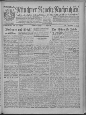 Münchner neueste Nachrichten Donnerstag 14. Mai 1925