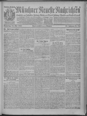 Münchner neueste Nachrichten Samstag 16. Mai 1925