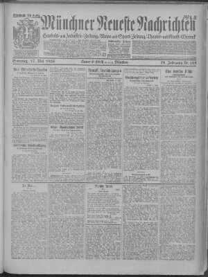 Münchner neueste Nachrichten Sonntag 17. Mai 1925
