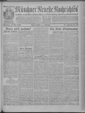 Münchner neueste Nachrichten Dienstag 19. Mai 1925