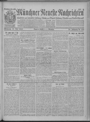 Münchner neueste Nachrichten Mittwoch 20. Mai 1925