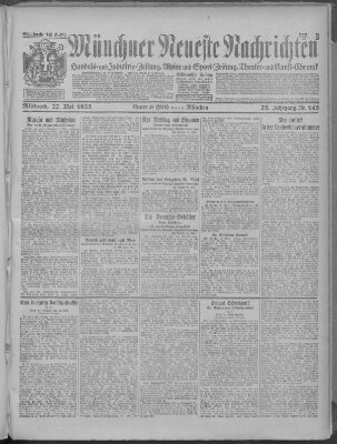 Münchner neueste Nachrichten Mittwoch 27. Mai 1925