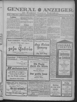 Münchner neueste Nachrichten Freitag 3. Oktober 1924